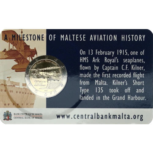 Moneda de 2 Euros Conmemorativos de Malta 2015 - Primer Vuelo desde Malta - Coincard - Foto 1