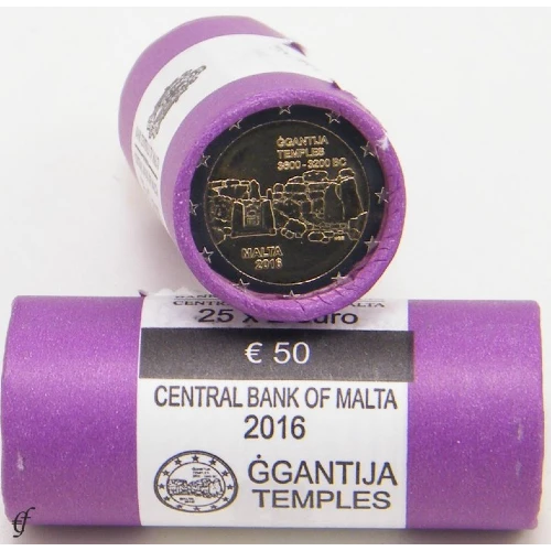 Moneda de 2 Euros Conmemorativos de Malta 2016 - Templos de Ġgantija - Rollo - Foto 1