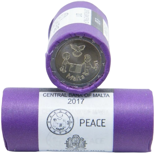 Moneda de 2 Euros Conmemorativos de Malta 2017 - Solidaridad y Paz - Rollo - Foto 1