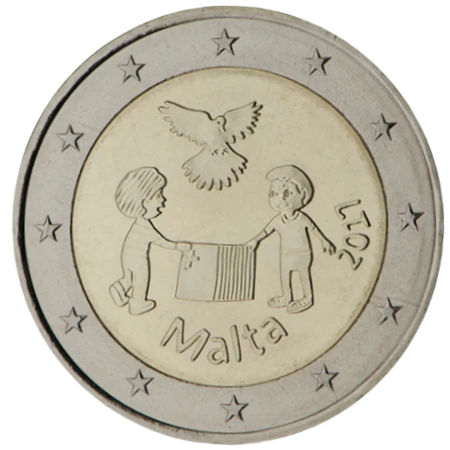 Moneda de 2 Euros Conmemorativos de Malta 2017 - Solidaridad y Paz