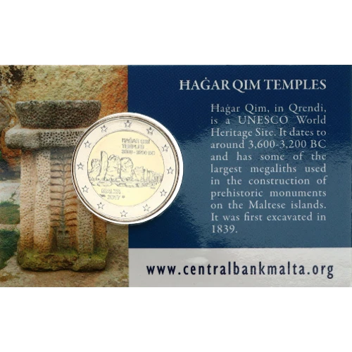 Moneda de 2 Euros Conmemorativos de Malta 2017 - Templos de Hagar Qim - Coincard - Foto 1