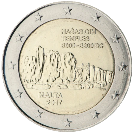 Moneda de 2 Euros Conmemorativos de Malta 2017 - Templos de Hagar Qim