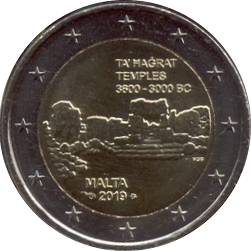 Moneda de 2 Euros Conmemorativos de Malta 2019 - Templos de Ta' Hagrat - Variante Cornucopia