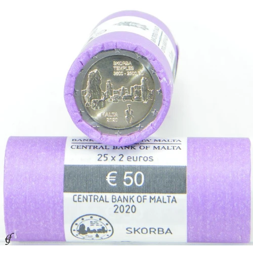 Moneda de 2 Euros Conmemorativos de Malta 2020 - Templos de Skorba - Rollo - Foto 1
