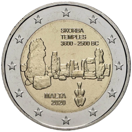 Moneda de 2 Euros Conmemorativos de Malta 2020 - Templos de Skorba