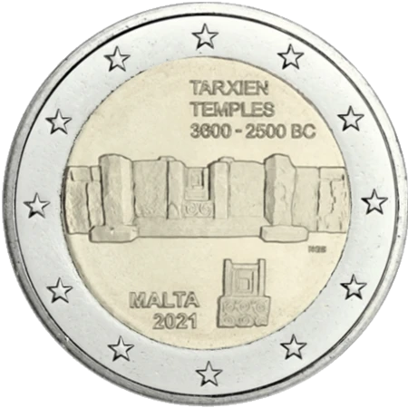 Moneda de 2 Euros Conmemorativos de Malta 2021 - Templos de Tarxien