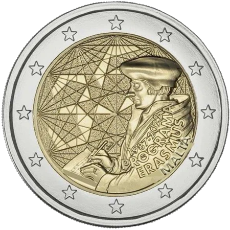 Moneda de 2 Euros Conmemorativos de Malta 2022 - 35 Aniversario del Programa Erasmus