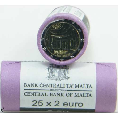 Moneda de 2 Euros Conmemorativos de Malta 2022 - Hipogeo de Hal Saflieni - Rollo - Foto 1