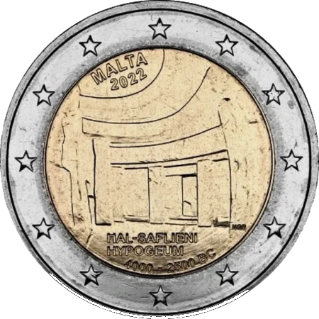 Moneda de 2 Euros Conmemorativos de Malta 2022 - Hipogeo de Hal Saflieni
