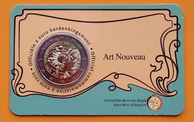 Moneda de 2 Euros Conmemorativos de Malta 2023 - Nicolás Copérnico - Coincard Belga - Anverso