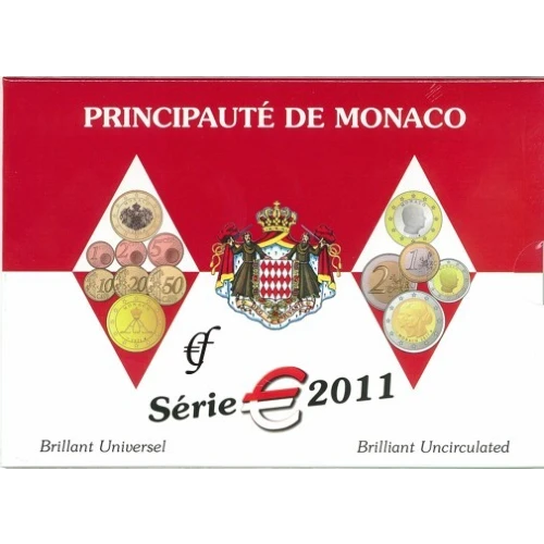 Moneda de 2 Euros Conmemorativos de Mónaco 2011 - Boda del Príncipe Alberto II y Charlene - Cartera Anual Flor de Cuño - Foto 1