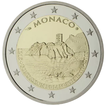 Moneda de 2 Euros Conmemorativos de Mónaco 2015 - Fortaleza de la Roca