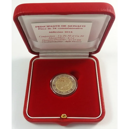 Moneda de 2 Euros Conmemorativos de Mónaco 2016 - Fundación de Montecarlo por el Príncipe Carlos III - Estuche Proof - Foto 1
