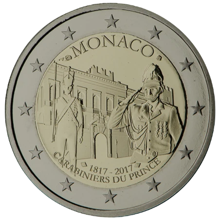 Moneda de 2 Euros Conmemorativos de Mónaco 2017 - Carabineros del Príncipe