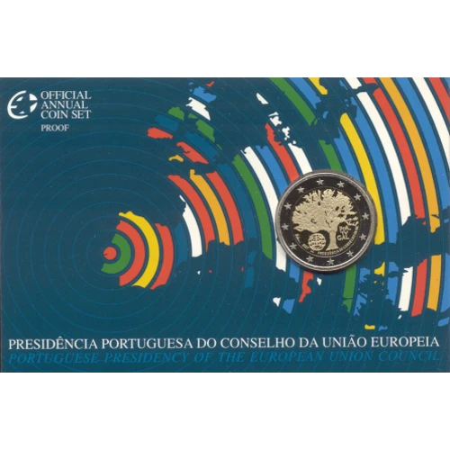 Moneda de 2 Euros Conmemorativos de Portugal 2007 - Presidencia Portuguesa del Consejo de la Unión Europea - Coincard Proof - Foto 1