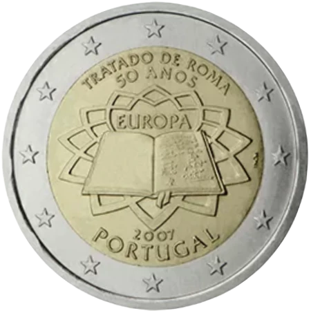 Moneda de 2 Euros Conmemorativos de Portugal 2007 - Tratado de Roma