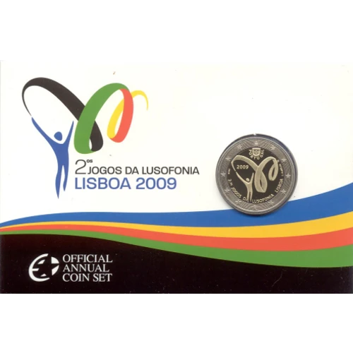 Moneda de 2 Euros Conmemorativos de Portugal 2009 - Juegos de la Lusofonía Lisboa 2009 - Coincard Proof - Foto 1