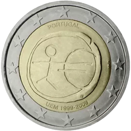 Moneda de 2 Euros Conmemorativos de Portugal 2009 - Unión Económica y Monetaria