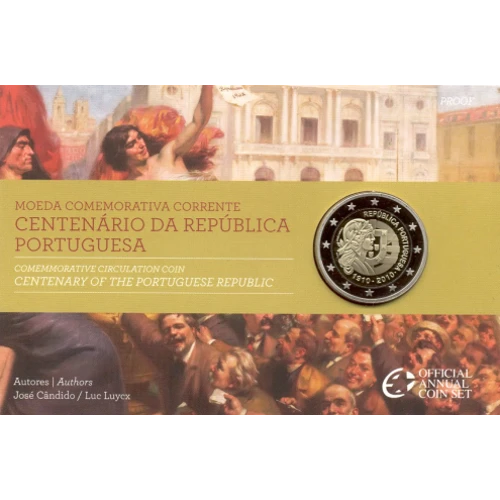 Moneda de 2 Euros Conmemorativos de Portugal 2010 - Centenario de la República Portuguesa - Coincard Proof - Foto 1