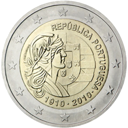 Moneda de 2 Euros Conmemorativos de Portugal 2010 - Centenario de la República Portuguesa