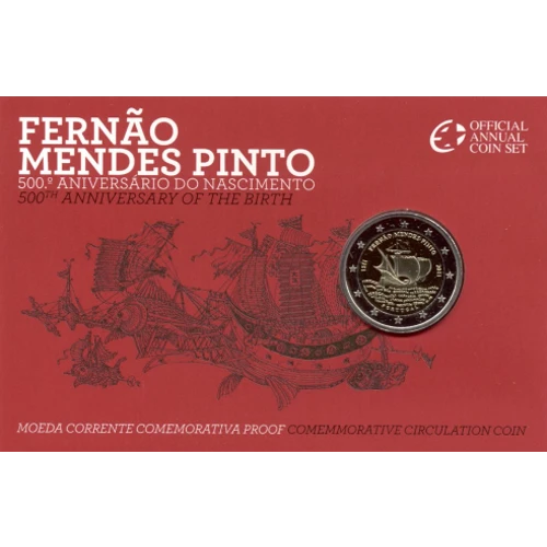 Moneda de 2 Euros Conmemorativos de Portugal 2011 - Fernão Mendes Pinto - Coincard Proof - Foto 1