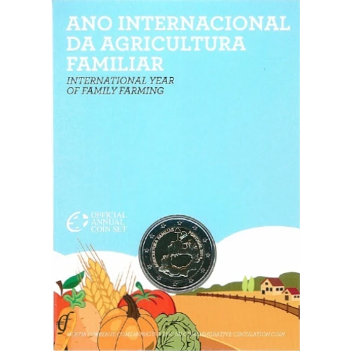 Moneda de 2 Euros Conmemorativos de Portugal 2014 - Año Internacional de la Agricultura Familiar - Coincard Flor de Cuño - Foto 1