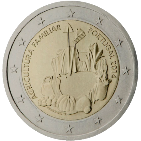 Moneda de 2 Euros Conmemorativos de Portugal 2014 - Año Internacional de la Agricultura Familiar
