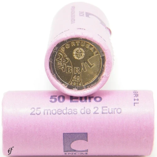 Moneda de 2 Euros Conmemorativos de Portugal 2014 - Revolución del 25 de Abril - Rollo - Foto 1