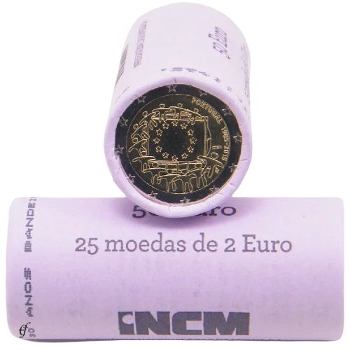 Moneda de 2 Euros Conmemorativos de Portugal 2015 - 30 Aniversario de la Bandera de la Unión Europea - Rollo - Foto 1