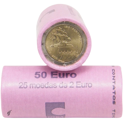 Moneda de 2 Euros Conmemorativos de Portugal 2015 - Primeros Contactos con Timor - Rollo - Foto 1