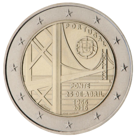 Moneda de 2 Euros Conmemorativos de Portugal 2016 - Puente 25 de Abril