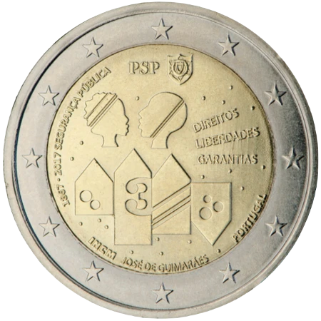 Moneda de 2 Euros Conmemorativos de Portugal 2017 - Polícia de Segurança Pública