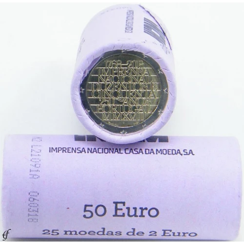 Moneda de 2 Euros Conmemorativos de Portugal 2018 - Imprensa Nacional - Rollo - Foto 1