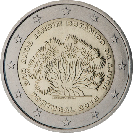Moneda de 2 Euros Conmemorativos de Portugal 2018 - Jardín Botánico de Ajuda