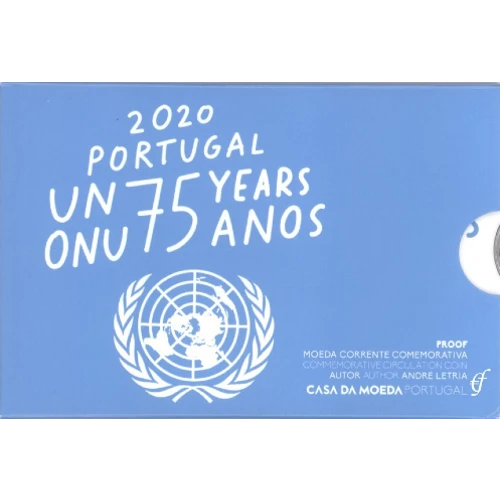 Moneda de 2 Euros Conmemorativos de Portugal 2020 - 75 Aniversario de la ONU - Coincard Proof - Foto 1
