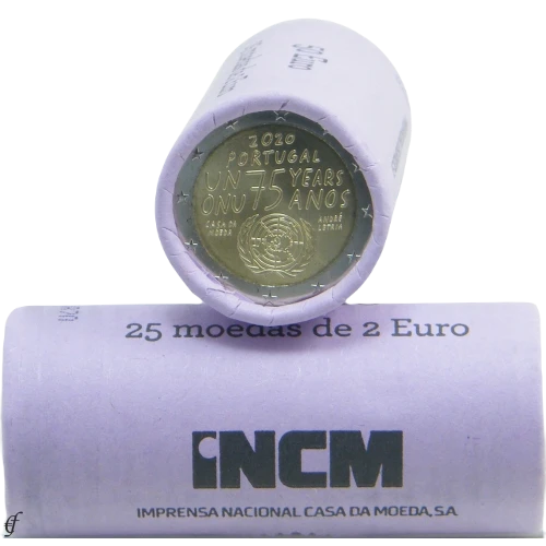 Moneda de 2 Euros Conmemorativos de Portugal 2020 - 75 Aniversario de la ONU - Rollo - Foto 1