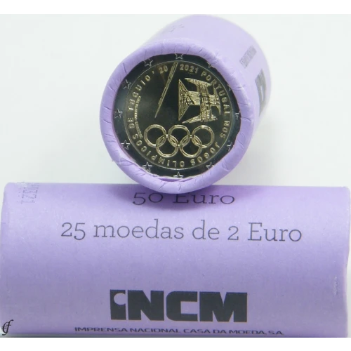 Moneda de 2 Euros Conmemorativos de Portugal 2021 - Equipo Portugués en los Juegos Olímpicos de Tokio 2020 - Rollo - Foto 1