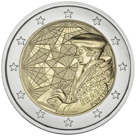 Moneda de 2 Euros Conmemorativos de Portugal 2022 - 35 Aniversario del Programa Erasmus