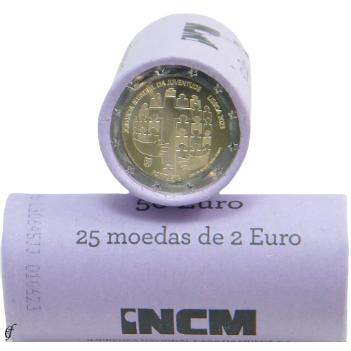 Moneda de 2 Euros Conmemorativos de Portugal 2023 - Jornada Mundial de la Juventud Lisboa 2023 - Rollo - Foto 1