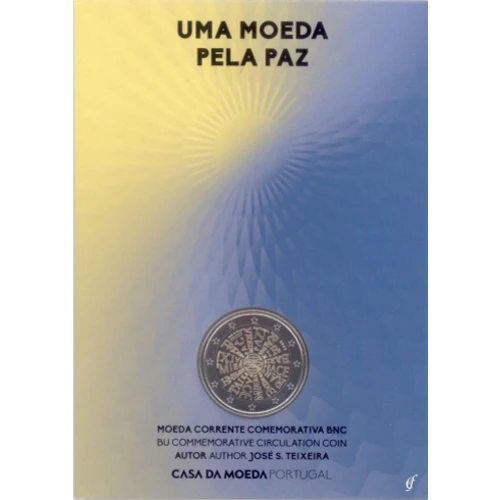 Moneda de 2 Euros Conmemorativos de Portugal 2023 - Paz entre Naciones - Coincard Flor de Cuño - Foto 1