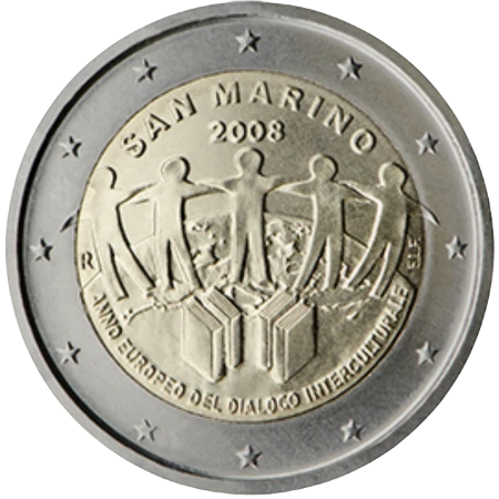 Moneda de 2 Euros Conmemorativos de San Marino 2008 - Año Europeo del Diálogo Intercultural