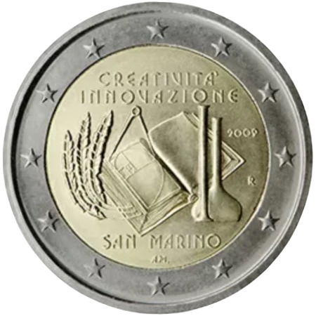 Moneda de 2 Euros Conmemorativos de San Marino 2009 - Año Europeo de la Creatividad y la Innovación