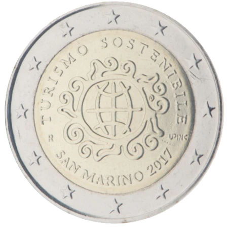 Moneda de 2 Euros Conmemorativos de San Marino 2017 - Año Internacional del Turismo Sostenible