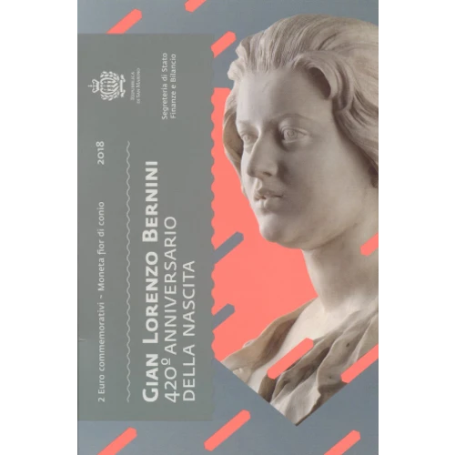 Moneda de 2 Euros Conmemorativos de San Marino 2018 - Gian Lorenzo Bernini - Coincard Flor de Cuño - Foto 1