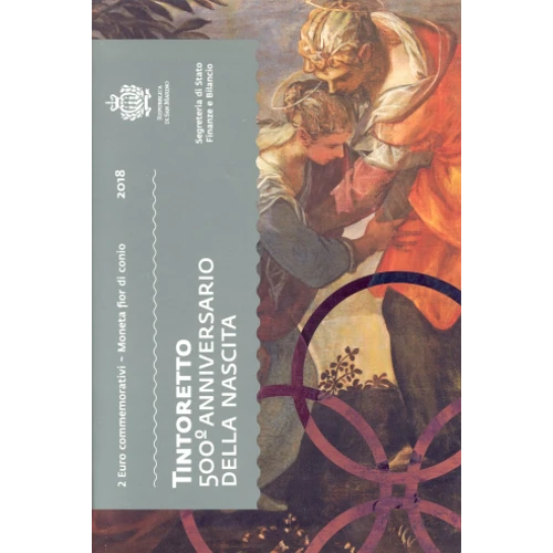 Moneda de 2 Euros Conmemorativos de San Marino 2018 - Tintoretto - Coincard Flor de Cuño - Foto 1