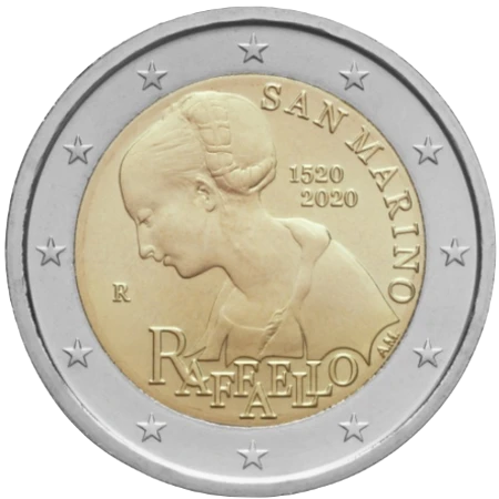 Moneda de 2 Euros Conmemorativos de San Marino 2020 - Rafael Sanzio, Rafaello