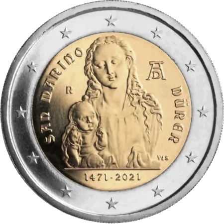 Moneda de 2 Euros Conmemorativos de San Marino 2021 - Alberto Durero