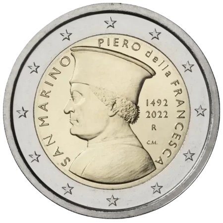 Moneda de 2 Euros Conmemorativos de San Marino 2022 - Piero Della Francesca