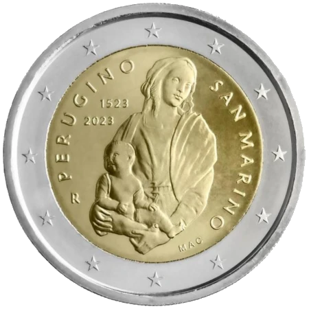 Moneda de 2 Euros Conmemorativos de San Marino 2023 - Pietro Perugino