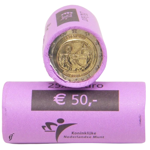 Moneda de 2 Euros Conmemorativos de los Países Bajos 2009 - Unión Económica y Monetaria - Rollo - Foto 1